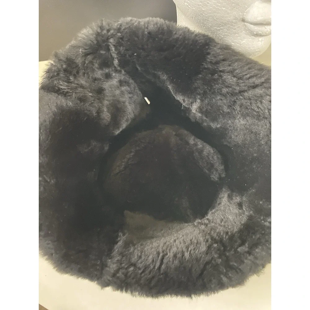 Fur Lined Sheep Skin Women's Winter Hat. Size 58 (Small)